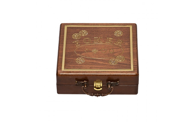 Резной кейс POKER на 100 фишек Резной кейс POKER на 100 фишек