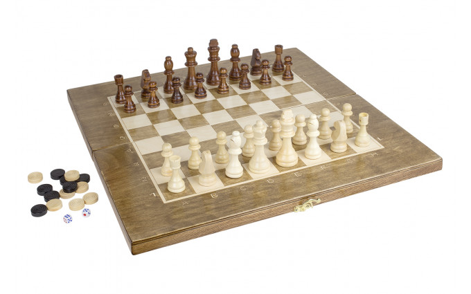 Шахматы + Шашки + Нарды 3 в 1 "Сенатор 1", 40 см, ясень, Partida Шахматы + Шашки + Нарды 3 в 1 "Сенатор 1", 40 см, ясень, Partida